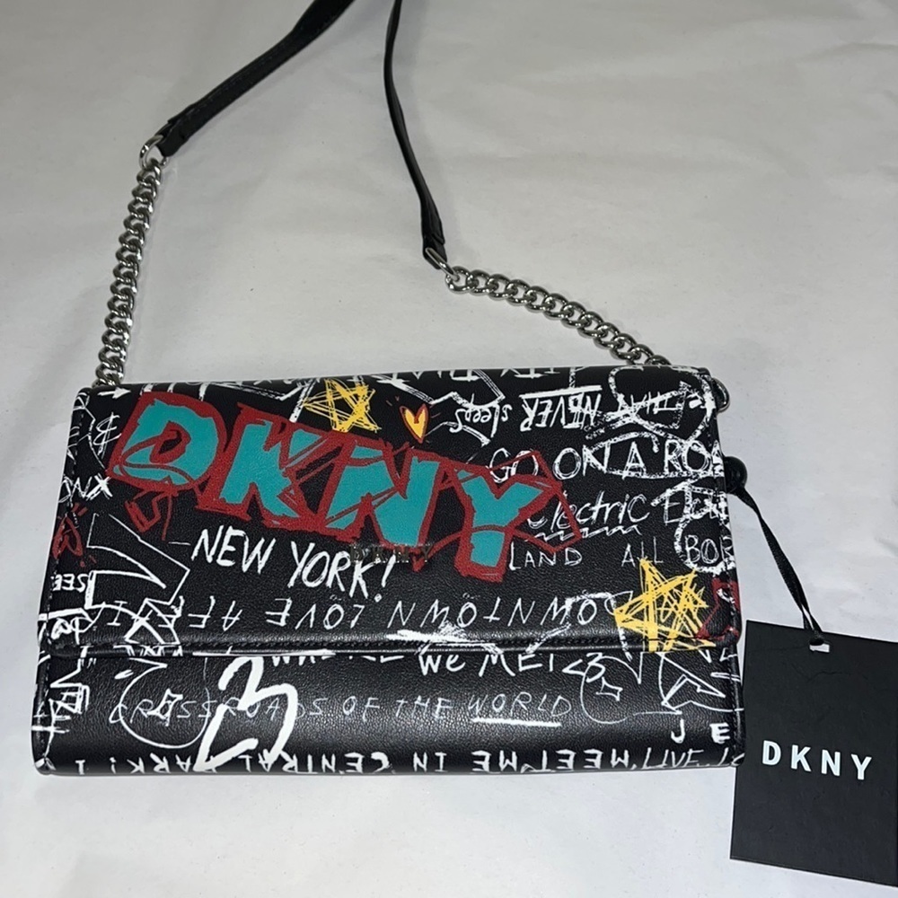 DKNY NYC Gia wallet on chain crossbody bag, new